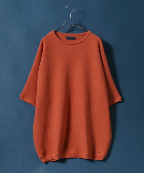 ANPAS（アンパス）の「Milan Rib Drape Dolman Knit Pullover/ミラノリブ ドレープ ドルマンスリーブ 5分袖 ニットプルオーバー（ニット/セーター・メンズ・チャコールグレー/ライトグレー/ブラック/ベージュ/パープル/ネイビー/ブラウン/ピンク/オレンジ/ブルー/グリーン/マスタード/ブラウン系その他/ナチュラル/ブルーグリーン/ワイン・M/L）」の16枚目の写真