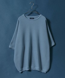 ANPAS | Milan Rib Drape Dolman Half Sleeve Knit Pullover/ミラノリブ ドレープ ドルマンスリーブ 5分袖 ニットプルオーバー(ニット/セーター)