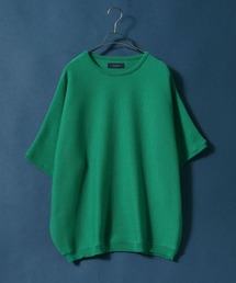 Milan Rib Drape Dolman Knit Pullover/ミラノリブ ドレープ ドルマンスリーブ 5分袖 ニットプルオーバー