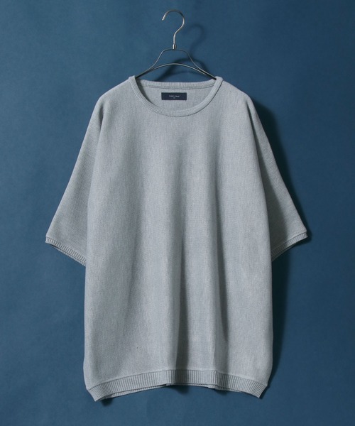 ANPAS（アンパス）の「Milan Rib Drape Dolman Knit Pullover/ミラノリブ ドレープ ドルマンスリーブ 5分袖 ニットプルオーバー（ニット/セーター・メンズ・チャコールグレー/ライトグレー/ブラック/ベージュ/パープル/ネイビー/ブラウン/ピンク/オレンジ/ブルー/グリーン/マスタード/ブラウン系その他/ナチュラル/ブルーグリーン/ワイン・M/L）」の4枚目の写真