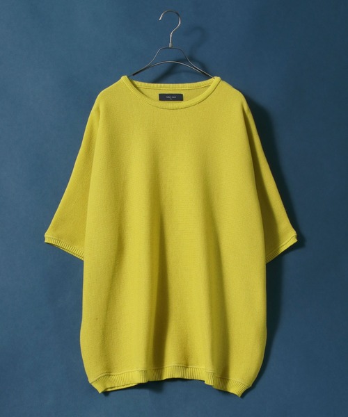 ANPAS（アンパス）の「Milan Rib Drape Dolman Knit Pullover/ミラノリブ ドレープ ドルマンスリーブ 5分袖 ニットプルオーバー（ニット/セーター・メンズ・チャコールグレー/ライトグレー/ブラック/ベージュ/パープル/ネイビー/ブラウン/ピンク/オレンジ/ブルー/グリーン/マスタード/ブラウン系その他/ナチュラル/ブルーグリーン/ワイン・M/L）」の13枚目の写真