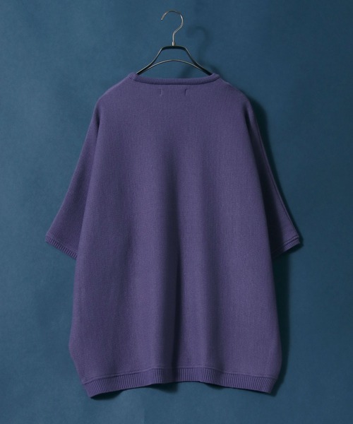 ANPAS（アンパス）の「Milan Rib Drape Dolman Knit Pullover/ミラノリブ ドレープ ドルマンスリーブ 5分袖 ニットプルオーバー（ニット/セーター・メンズ・チャコールグレー/ライトグレー/ブラック/ベージュ/パープル/ネイビー/ブラウン/ピンク/オレンジ/ブルー/グリーン/マスタード/ブラウン系その他/ナチュラル/ブルーグリーン/ワイン・M/L）」の18枚目の写真
