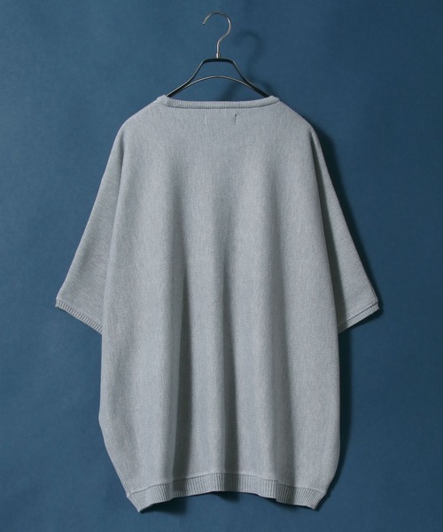 ANPAS（アンパス）の「Milan Rib Drape Dolman Knit Pullover/ミラノリブ ドレープ ドルマンスリーブ 5分袖 ニットプルオーバー（ニット/セーター・メンズ・チャコールグレー/ライトグレー/ブラック/ベージュ/パープル/ネイビー/ブラウン/ピンク/オレンジ/ブルー/グリーン/マスタード/ブラウン系その他/ナチュラル/ブルーグリーン/ワイン・M/L）」の17枚目の写真