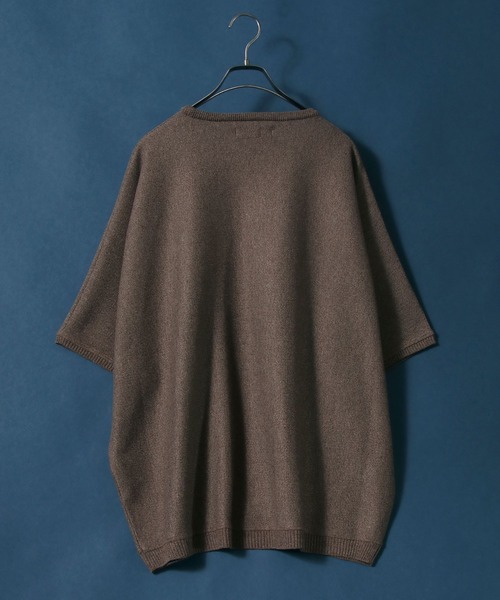 ANPAS（アンパス）の「Milan Rib Drape Dolman Knit Pullover/ミラノリブ ドレープ ドルマンスリーブ 5分袖 ニットプルオーバー（ニット/セーター・メンズ・チャコールグレー/ライトグレー/ブラック/ベージュ/パープル/ネイビー/ブラウン/ピンク/オレンジ/ブルー/グリーン/マスタード/ブラウン系その他/ナチュラル/ブルーグリーン/ワイン・M/L）」の21枚目の写真