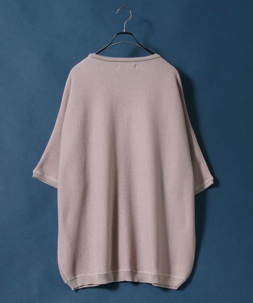 ANPAS（アンパス）の「Milan Rib Drape Dolman Knit Pullover/ミラノリブ ドレープ ドルマンスリーブ 5分袖 ニットプルオーバー（ニット/セーター・メンズ・チャコールグレー/ライトグレー/ブラック/ベージュ/パープル/ネイビー/ブラウン/ピンク/オレンジ/ブルー/グリーン/マスタード/ブラウン系その他/ナチュラル/ブルーグリーン/ワイン・M/L）」の22枚目の写真