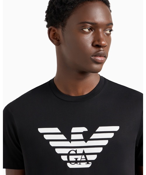 【国内即発】EMPORIO ARMANI ピマジャージー ロゴTシャツ 国内即発】EMPORIO ARMANI ピマジャージー ロゴTシャツ