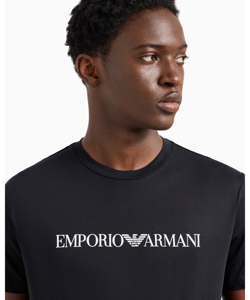 【国内即発】EMPORIO ARMANI ピマジャージー ロゴTシャツ 国内即発】EMPORIO ARMANI ピマジャージー ロゴTシャツ