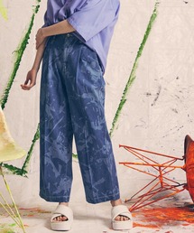 MAISON SPECIAL | 《ユニセックスアイテム》アブストラクトレーザー1タックデニムワイドパンツ【MAISON SPECIAL/メゾンスペシャル】(デニムパンツ)