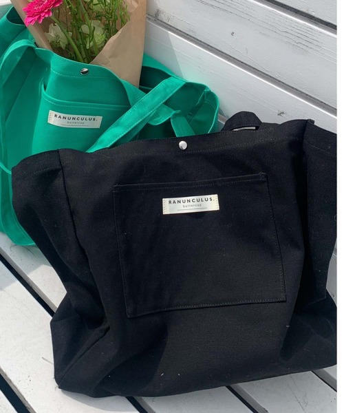 WEGO（ウィゴー）の「WEGO/【WEB限定】デイリーキャンバストート（トートバッグ・レディース・グリーン/ピンク/オレンジ/オフホワイト/ブラック・FREE）」の3枚目の写真