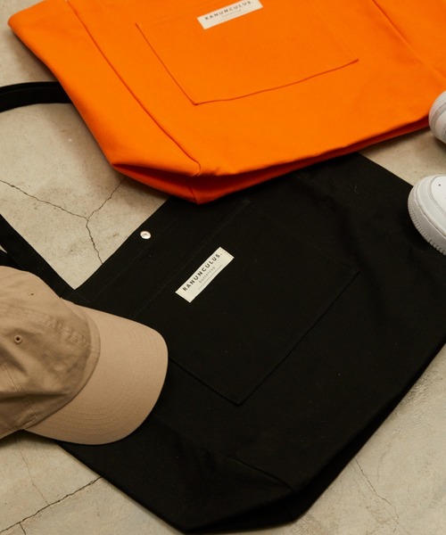 WEGO（ウィゴー）の「WEGO/【WEB限定】デイリーキャンバストート（トートバッグ・レディース・グリーン/ピンク/オレンジ/オフホワイト/ブラック・FREE）」の6枚目の写真