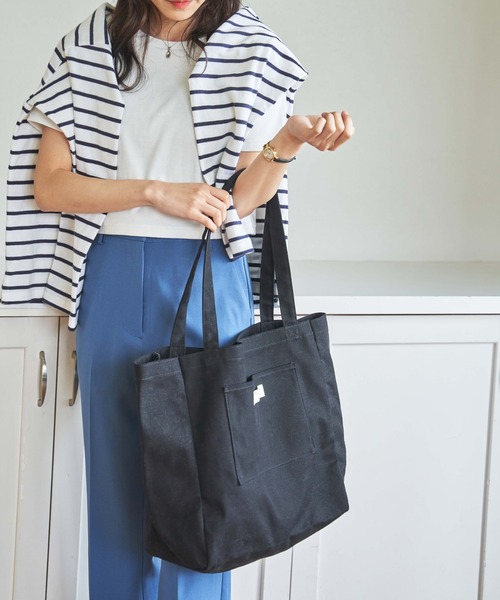 WEGO（ウィゴー）の「WEGO/【WEB限定】デイリーキャンバストート（トートバッグ・レディース・グリーン/ピンク/オレンジ/オフホワイト/ブラック・FREE）」の11枚目の写真