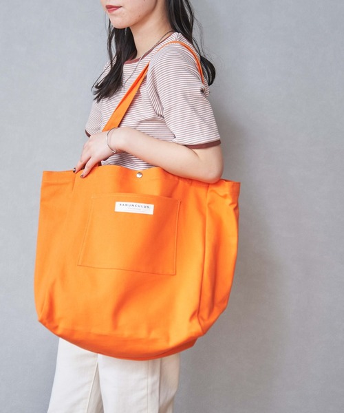 WEGO（ウィゴー）の「WEGO/【WEB限定】デイリーキャンバストート（トートバッグ・レディース・グリーン/ピンク/オレンジ/オフホワイト/ブラック・FREE）」の7枚目の写真