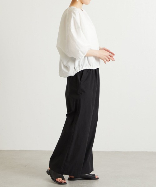 BEARDSLEY（ビアズリー）の「後ろ釦ブラウス（シャツ/ブラウス・レディース・ホワイト/ネイビー・FREE）」の4枚目の写真