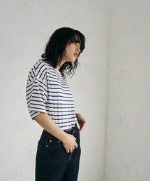 4youstory | 【4youstory】ボーダーボートネックTシャツ(Tシャツ/カットソー)