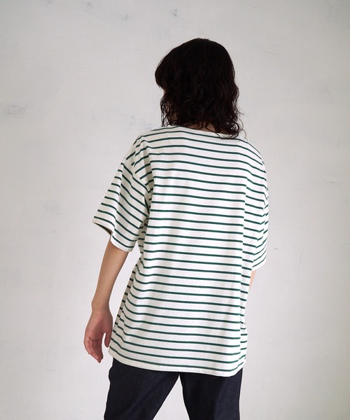 4youstory(フォーユーストーリー)の「【4youstory】ボーダーボートネックTシャツ(Tシャツ/カットソー・レディース・ブラック/レッド/ブルー/グリーン・FREE)」の16枚目の写真