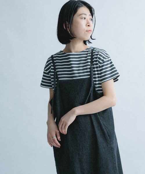 FORK&SPOONボートネックボーダーショートスリーブ