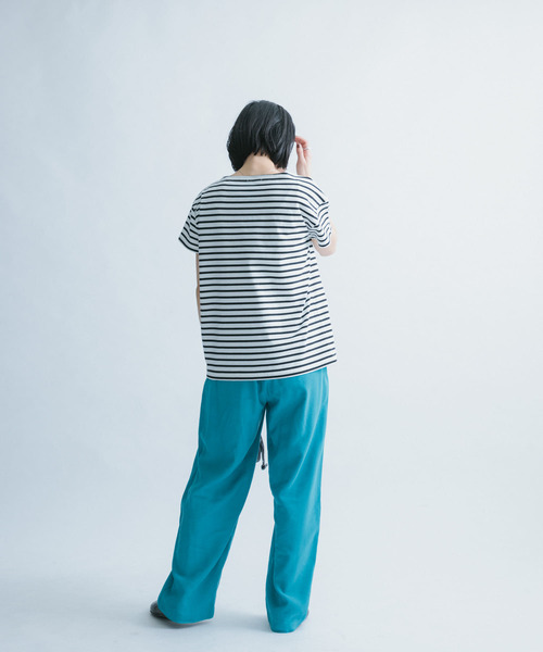 FORK&SPOONボートネックボーダーショートスリーブ