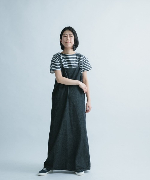 FORK&SPOON（フォークアンドスプーン）の「FORK&SPOON　ボートネックボーダーショートスリーブ（Tシャツ/カットソー・レディース・ブラック系その他/グリーン系その他/パープル系その他/ホワイト系その他・ONE）」の16枚目の写真