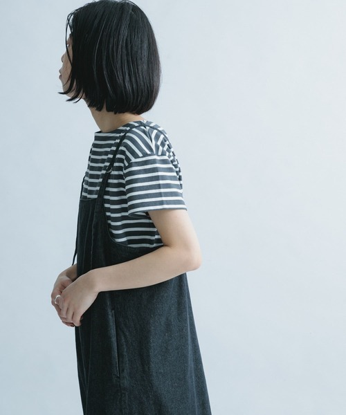 FORK&SPOON（フォークアンドスプーン）の「FORK&SPOON　ボートネックボーダーショートスリーブ（Tシャツ/カットソー・レディース・ブラック系その他/グリーン系その他/パープル系その他/ホワイト系その他・ONE）」の13枚目の写真