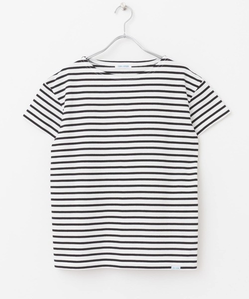 FORK&SPOON（フォークアンドスプーン）の「FORK&SPOON　ボートネックボーダーショートスリーブ（Tシャツ/カットソー・レディース・ブラック系その他/グリーン系その他/パープル系その他/ホワイト系その他・ONE）」の7枚目の写真