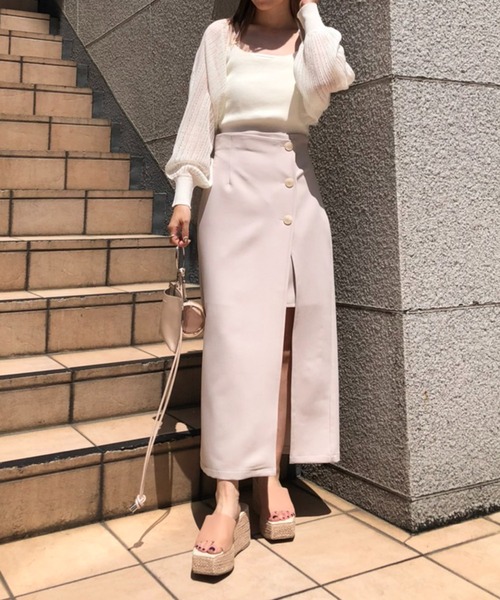 one after another NICE CLAUP（ワンアフターアナザーナイスクラップ）の「シア―ボレロ×ビスチェセット（カーディガン/ボレロ・レディース・ホワイト/ブラック/ライトベージュ/イエロー・FREE）」の16枚目の写真
