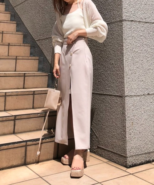 one after another NICE CLAUP（ワンアフターアナザーナイスクラップ）の「シア―ボレロ×ビスチェセット（カーディガン/ボレロ・レディース・ホワイト/ブラック/ライトベージュ/イエロー・FREE）」の17枚目の写真