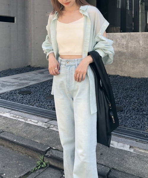 one after another NICE CLAUP（ワンアフターアナザーナイスクラップ）の「シア―ボレロ×ビスチェセット（カーディガン/ボレロ・レディース・ホワイト/ブラック/ライトベージュ/イエロー・FREE）」の19枚目の写真