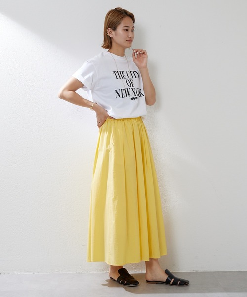 SHENERY（シーナリー）の「タックギャザーカラーロングスカート（スカート・レディース・イエロー/オレンジ・FREE）」の13枚目の写真