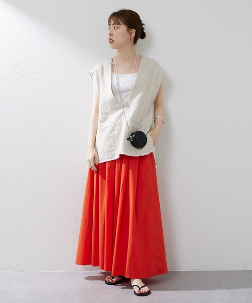 SHENERY（シーナリー）の「タックギャザーカラーロングスカート（スカート・レディース・イエロー/オレンジ・FREE）」の21枚目の写真