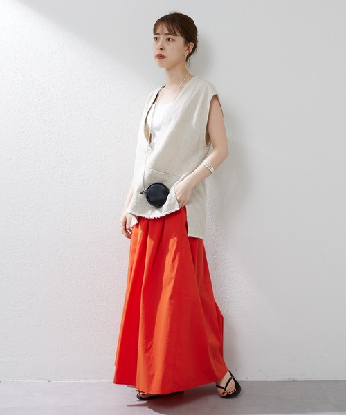 SHENERY（シーナリー）の「タックギャザーカラーロングスカート（スカート・レディース・イエロー/オレンジ・FREE）」の22枚目の写真