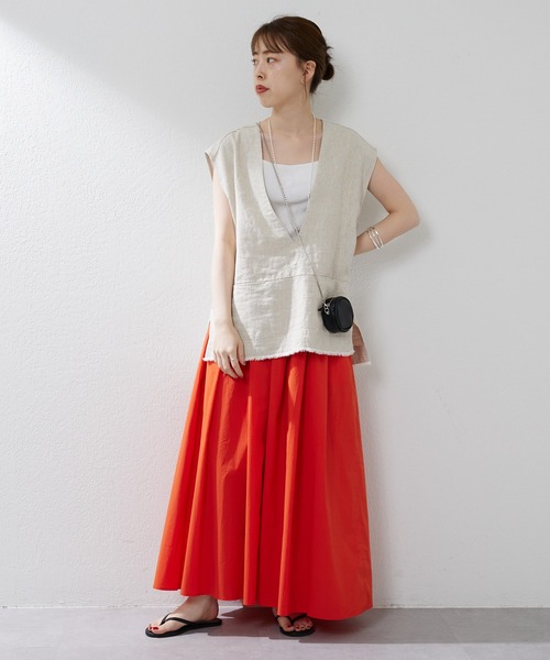 SHENERY（シーナリー）の「タックギャザーカラーロングスカート（スカート・レディース・イエロー/オレンジ・FREE）」の20枚目の写真