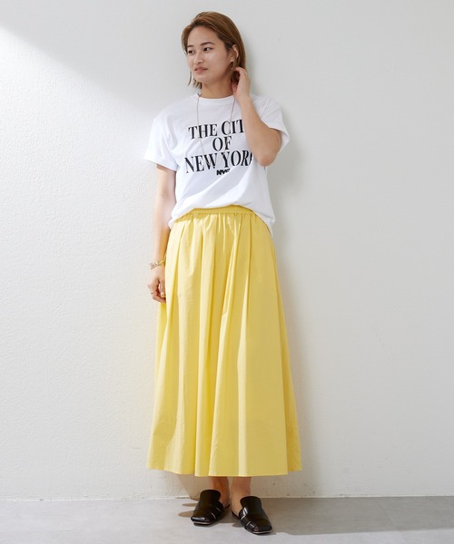 SHENERY（シーナリー）の「タックギャザーカラーロングスカート（スカート・レディース・イエロー/オレンジ・FREE）」の8枚目の写真
