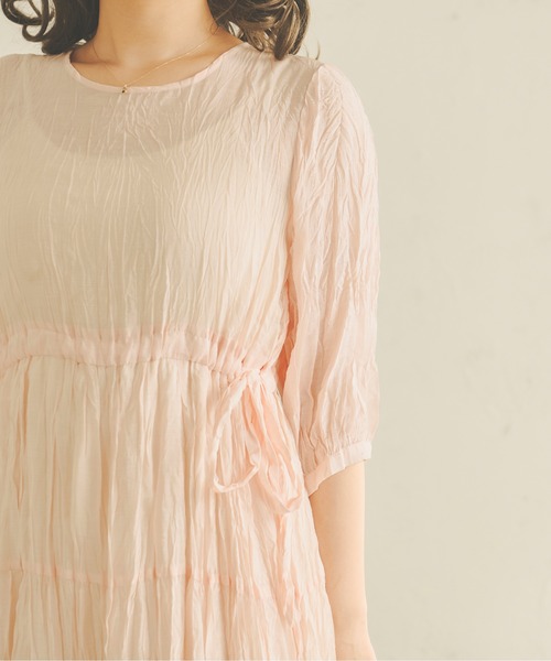 Ambre Neige(アンブルネージュ)の「クリンクルティアードワンピース/【WEB/EC限定商品】(ワンピース・レディース・アイボリー/ライトピンク/ライトベージュ・FREE)」の19枚目の写真