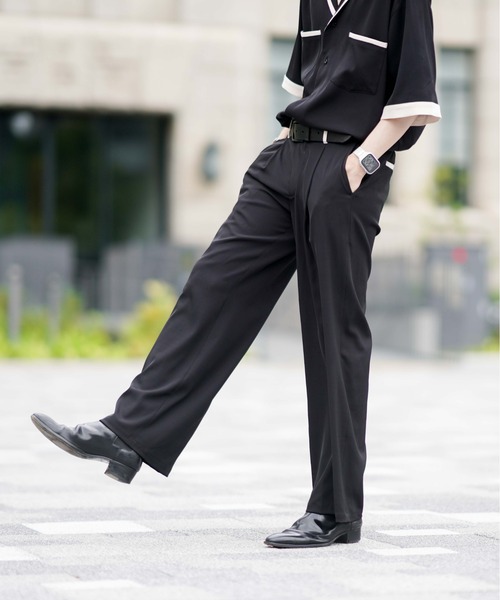 EDEL(エーデル)の「EDEL - バイカラーワイドスラックス(セットアップ可能)(その他パンツ・メンズ・ブラック/ブルー・SMALL/MEDIUM/LARGE)」の5枚目の写真