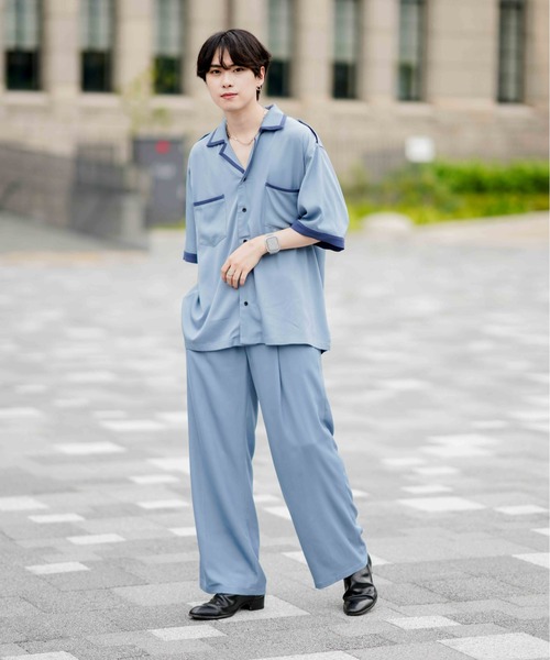 EDEL(エーデル)の「EDEL - バイカラーワイドスラックス(セットアップ可能)(その他パンツ・メンズ・ブラック/ブルー・SMALL/MEDIUM/LARGE)」の16枚目の写真