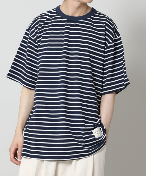INFLATION(インフレーション)の「INFLATION/ボーダーTEE 2298989(Tシャツ/カットソー・メンズ・ホワイト/ネイビー・MEDIUM/X-LARGE/LARGE)」の1枚目の写真