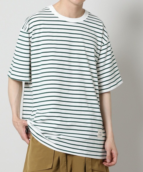 INFLATION(インフレーション)の「INFLATION/ボーダーTEE 2298989(Tシャツ/カットソー・メンズ・ホワイト/ネイビー・MEDIUM/X-LARGE/LARGE)」の2枚目の写真