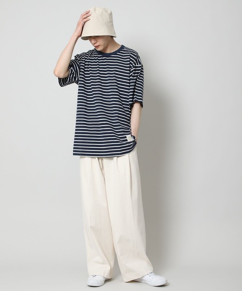 INFLATION(インフレーション)の「INFLATION/ボーダーTEE 2298989(Tシャツ/カットソー・メンズ・ホワイト/ネイビー・MEDIUM/X-LARGE/LARGE)」の7枚目の写真