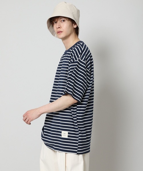 INFLATION(インフレーション)の「INFLATION/ボーダーTEE 2298989(Tシャツ/カットソー・メンズ・ホワイト/ネイビー・MEDIUM/X-LARGE/LARGE)」の9枚目の写真