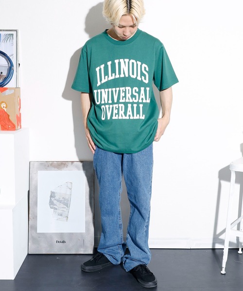 UNIVERSAL OVERALL(ユニバーサルオーバーオール)の「UNIVERSAL OVERALL/ユニバーサルオーバーオール ILLINOIS PRINT TEE プリントTシャツ(Tシャツ/カットソー・メンズ・ブラック/ホワイト/ネイビー/グリーン・L/XL/M)」の20枚目の写真