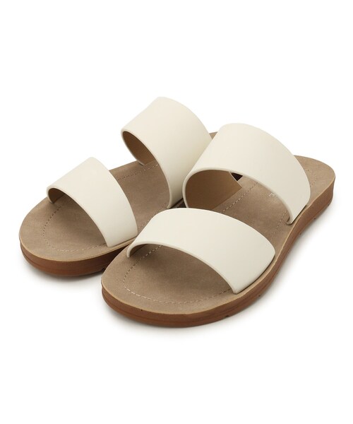 SHOO・LA・RUE(シューラルー)の「◆ダブルベルトフラットサンダル(サンダル・レディース・イエロー/オフホワイト/ブルー・35/45)」の2枚目の写真