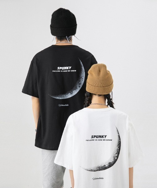 almo(アルモ)の「バックムーンプリント半袖Tシャツ(NEZ)(Tシャツ/カットソー・レディース・ホワイト/ブラック・XX-LARGE)」の4枚目の写真