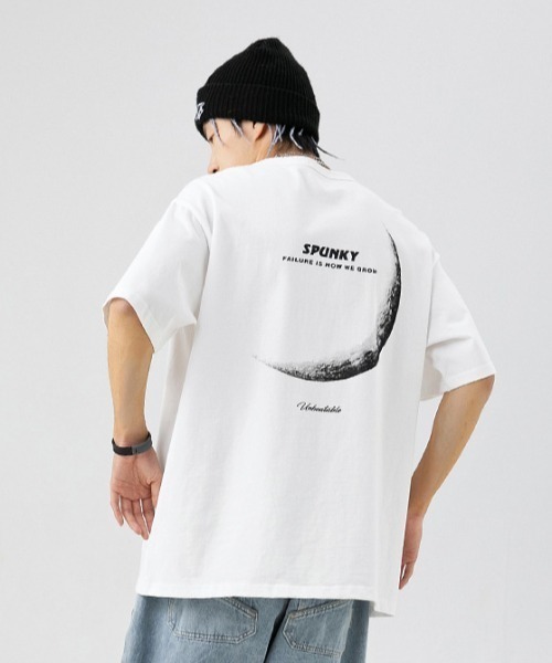 almo(アルモ)の「バックムーンプリント半袖Tシャツ(NEZ)(Tシャツ/カットソー・レディース・ホワイト/ブラック・XX-LARGE)」の3枚目の写真