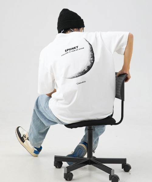 almo(アルモ)の「バックムーンプリント半袖Tシャツ(NEZ)(Tシャツ/カットソー・レディース・ホワイト/ブラック・XX-LARGE)」の17枚目の写真