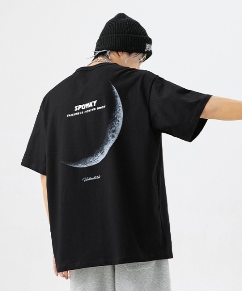 almo(アルモ)の「バックムーンプリント半袖Tシャツ(NEZ)(Tシャツ/カットソー・レディース・ホワイト/ブラック・XX-LARGE)」の5枚目の写真