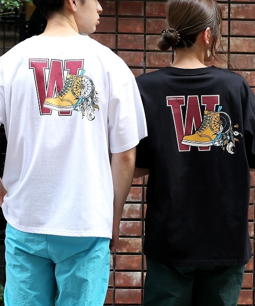 チチカカ(チチカカ)の「【ユニセックス】 カレッジキャッチャープリントTシャツ【WEB限定】(Tシャツ/カットソー・メンズ・ブラック/ホワイト/グレー・FREE)」の5枚目の写真