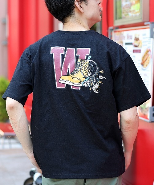チチカカ(チチカカ)の「【ユニセックス】 カレッジキャッチャープリントTシャツ【WEB限定】(Tシャツ/カットソー・メンズ・ブラック/ホワイト/グレー・FREE)」の20枚目の写真