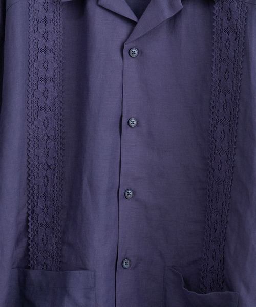 URBAN RESEARCH（アーバンリサーチ）の「URBAN RESEARCH iD　リネン/レーヨンオープンカラーシャツ（シャツ/ブラウス・メンズ・ネイビー/グレー系その他/グリーン系その他・LARGE/MEDIUM）」の16枚目の写真