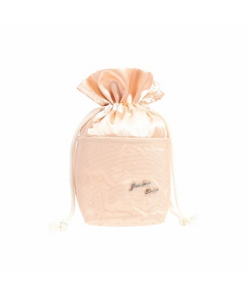 Jewelna Rose（ジュエルナローズ）の「ラウンジアクセサリー 巾着S（ポーチ・レディース・ブラック/ピンクベージュ・FREE）」の2枚目の写真