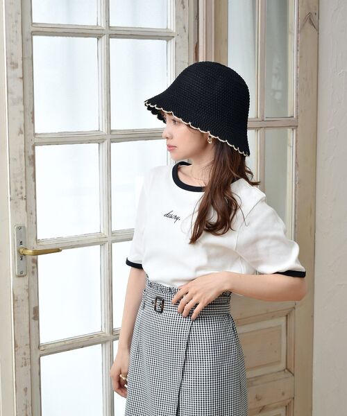 ems excite（エムズエキサイト）の「リンガー刺繍テレコCT（Tシャツ/カットソー・レディース・ピンク/ブルー/オフホワイト/グリーン系その他3・FREE）」の10枚目の写真